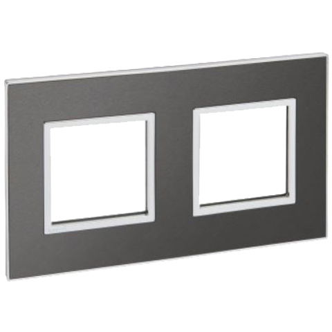 Рамка 2x2 модуля - Arteor - Brushed Metal Black