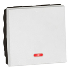 Переключатель одноклавишный с индикатором 10AX - 2 модуля - Arteor - White