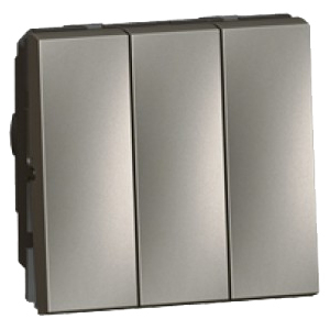 Выключатель трехклавишный - 2 модуля - Arteor - Magnesium