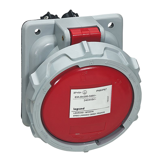 Встраиваемая розетка 3K+З 63А 380В IP67 - P17 Tempra Pro