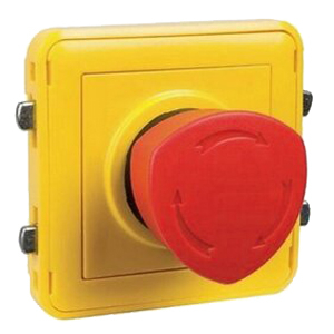 Кнопка экстренного отключения с фиксацией - Plexo IP55 - желтый/красный