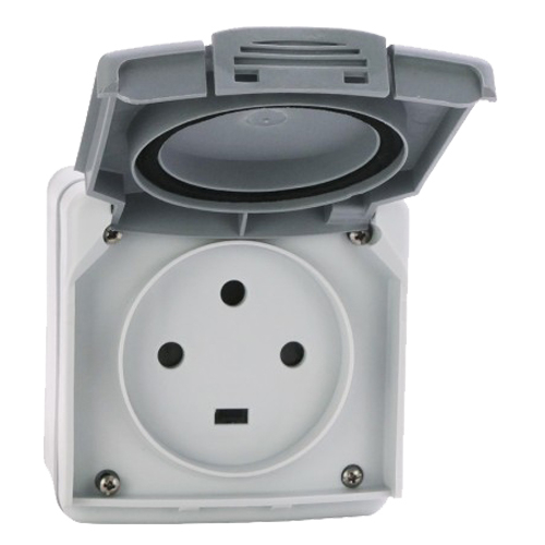 Розетка 3К+З с винтовыми зажимами 20A - Plexo IP55 - серый