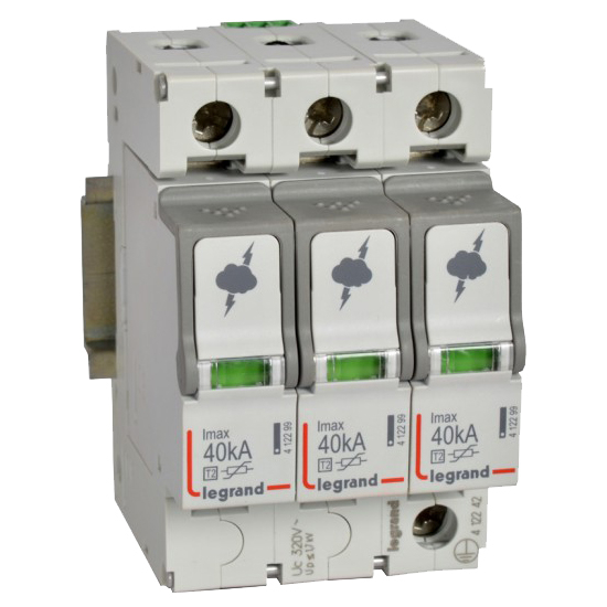 УЗИП - SPD T2 - Imax: 40kA на полюс - Uc: 320V - 3P+SD