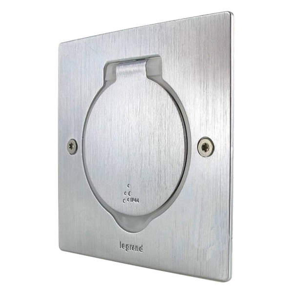 Выдвижной розеточный блок - 1 пост - квадратный