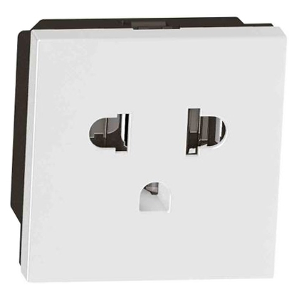 Розетка EURO-US 2P+E - 2 модуля - Arteor - White