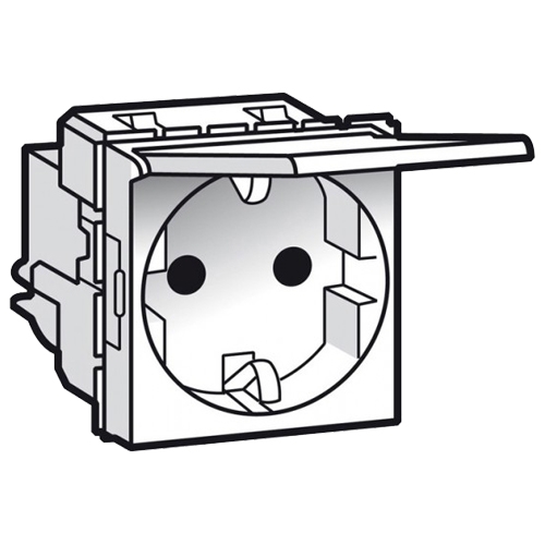 Розетка 2P+E с крышкой IP40 - 2 модуля - Arteor - Magnesium