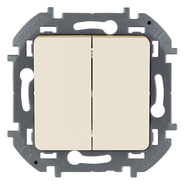 Выключатель двухклавишный - Inspiria - слоновая кость
