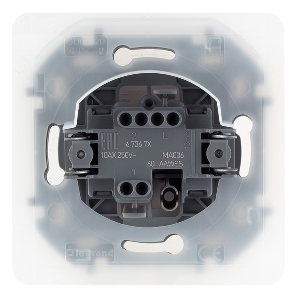 Переключатель одноклавишный IP44 - Inspiria - алюминий