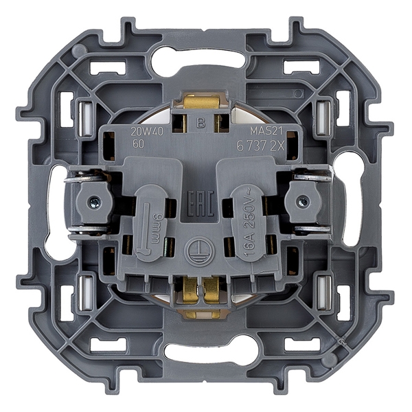 Розетка 2К+З со шторками - Inspiria - белый
