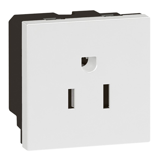 Розетка US 15 A / 127 V 2P+E - 2 модуля - Arteor - White