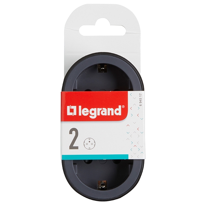 Многорозеточный блок 2 x 2К+3 - Legrand Элиум - черный