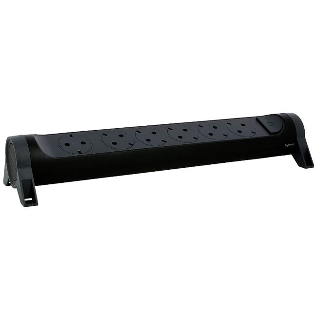 Многорозеточный блок ''Комфорт'' 6 x 2К+З - без кабеля - черный