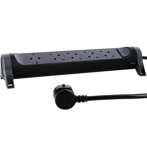 Многорозеточный блок ''Комфорт'' 5 x 2К+З - с кабелем длиной 1,5 - черный