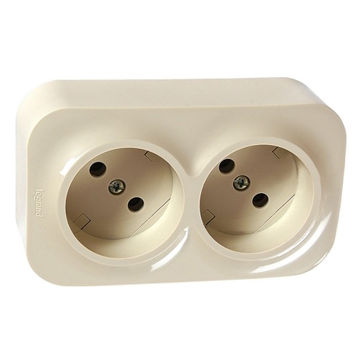 Розетка 2x2К - Forix - слоновая кость