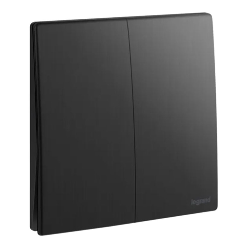 Выключатель двухклавишный - Mallia - Brushed Black