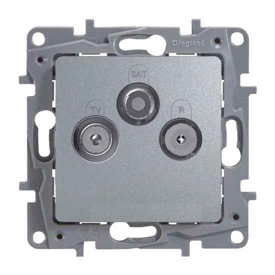 Розетка TV/R/SAT 2 дБ 0-2400 мГц - Etika - алюминий