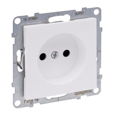 Розетка 2К со шторками - Suno - белый