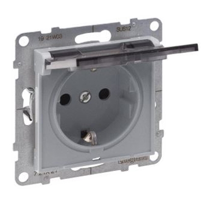 Розетка 2К+З IP21 - Suno - алюминий