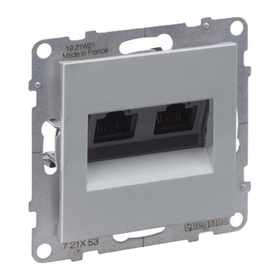 Розетка 2xRJ45 6 UTP - Suno - алюминий