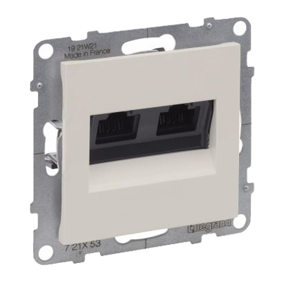 Розетка 2xRJ45 6 UTP - Suno - слоновая кость