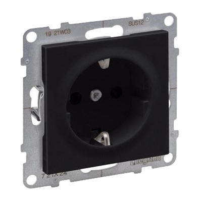 Розетка 2К+З со шторками - Suno - антрацит