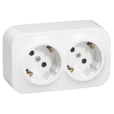 Розетка 2x2К+З - Forix - белый