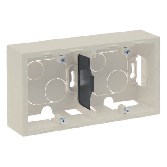 Коробка накладного монтажа - 2 поста - Suno - слоновая кость