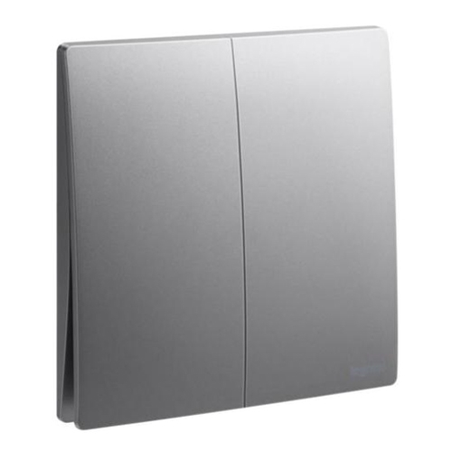 Выключатель двухклавишный - Mallia - Dark Silver