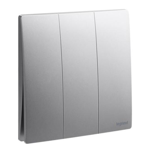 Выключатель трехклавишный - Mallia - Dark Silver