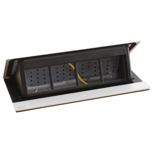 Выдвижной розеточный блок - 8 модулей - алюминий