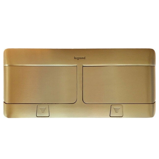 Выдвижной розеточный блок - 8 модулей - латунь