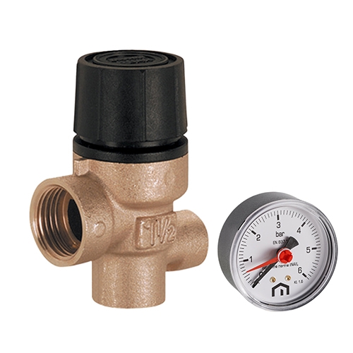 Сбросной клапан с манометром - Emmeti - 1/2"в.р. x 1/2в.р.