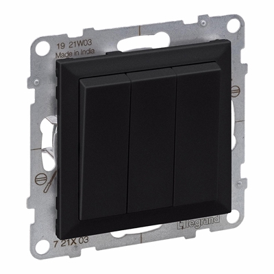 Выключатель трехклавишный - Suno - антрацит