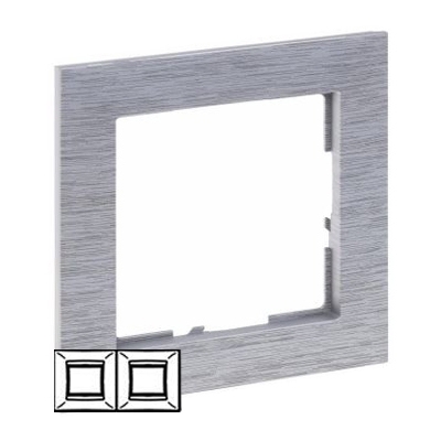 Рамка 2 поста - Suno - brushed aluminium