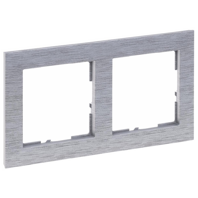 Рамка 2 поста - Suno - brushed aluminium