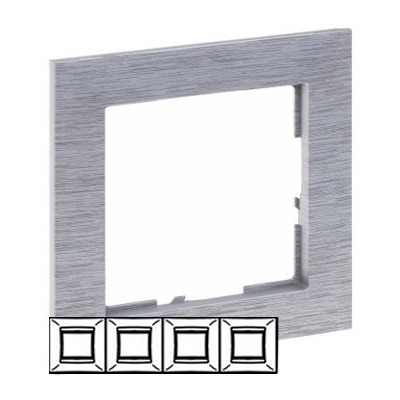 Рамка 4 поста - Suno - brushed aluminium