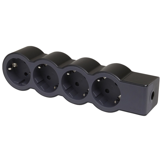 Многорозеточный блок ''Стандарт'' 4 x 2К+3 - без кабеля - черный
