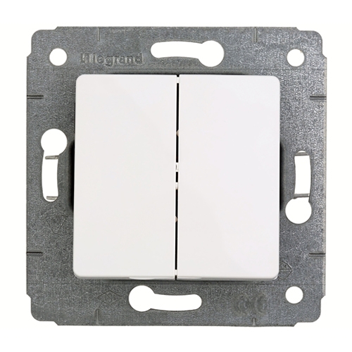 Выключатель двухклавишный - Cariva - белый