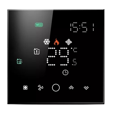 Термостат для 2 трубных фанкойлов BT02 - черный