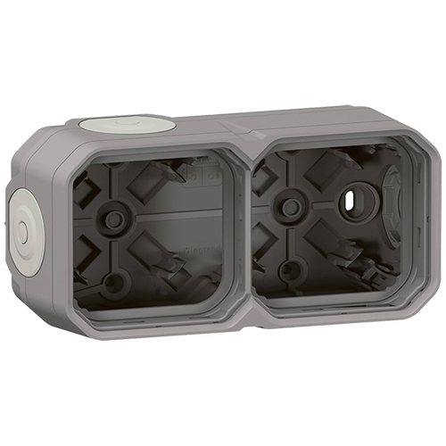 Коробка 2 поста, горизонтальная - Plexo IP55 - серый