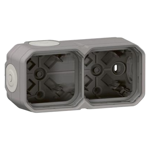 Коробка 2 поста, вертикальная - Plexo IP55 - серый