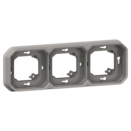 Рамка 3 поста, горизонтальная - Plexo IP55 - серый