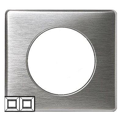 Рамка 2 поста - Celiane - металлик алюминий