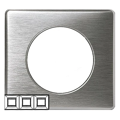 Рамка 3 поста - Celiane - металлик алюминий