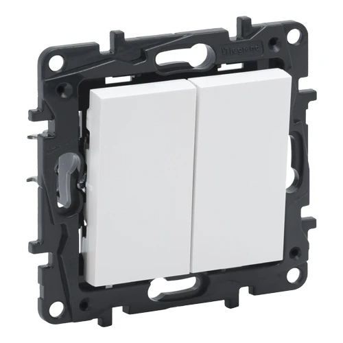 Переключатель двухклавишный - Niloe Step - белый