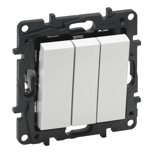 Выключатель трехклавишный - Niloe Step - белый