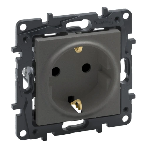 Розетка 2К+3 со шторками - Niloe Step - сталь