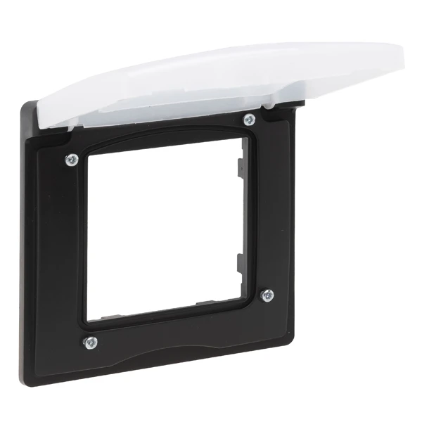 Frame 1 gang with waterproof cover IP44 - Niloe Step - black
