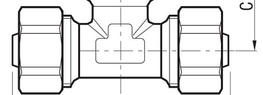 Фитинг Т-образный 16х1/2х16 с наружной резбой - F.I.V."
