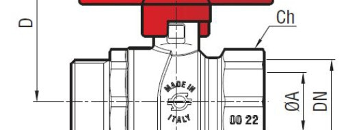 Кран шаровой с внутренней и наружной резьбой 1/2'' - F.I.V.